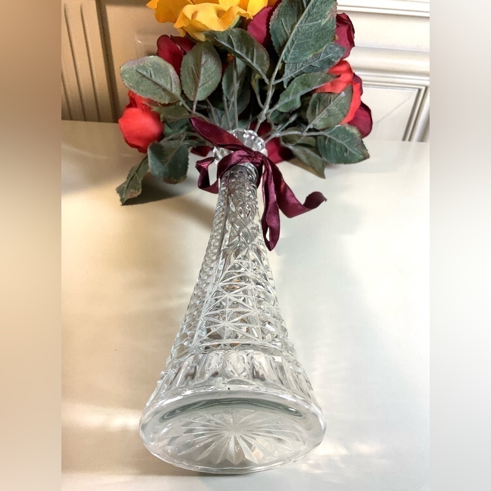 Vintage Anchor Hocking Clear Glass Bud Vase Mid Century Cottage Decor